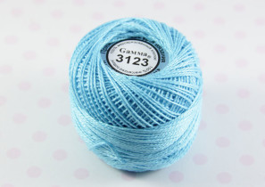 Пряжа Ирис 100% хлопок 10г 82м №3123 голубой